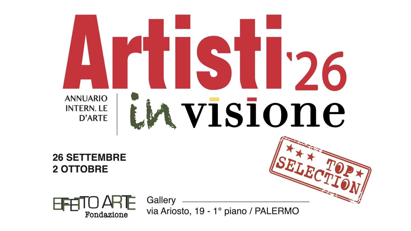 Sulle tracce di Aladino: Francesco Biondo ad Artisti ’26 – Top Selection